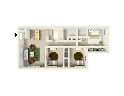 3 Bed / 1.5 Bath 1075 SqFt