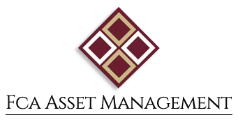 Logo of FCA Asset Management featuring a diamond-shaped design with decorative geometric elements.