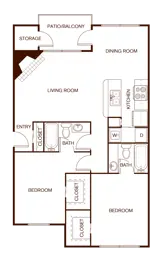 2 bedroom; 2 bedroom