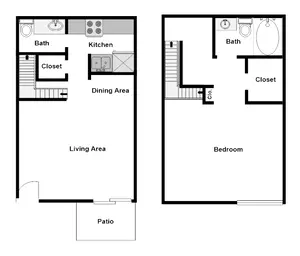1 Bedroom/1.5 Bathroom- Townhome