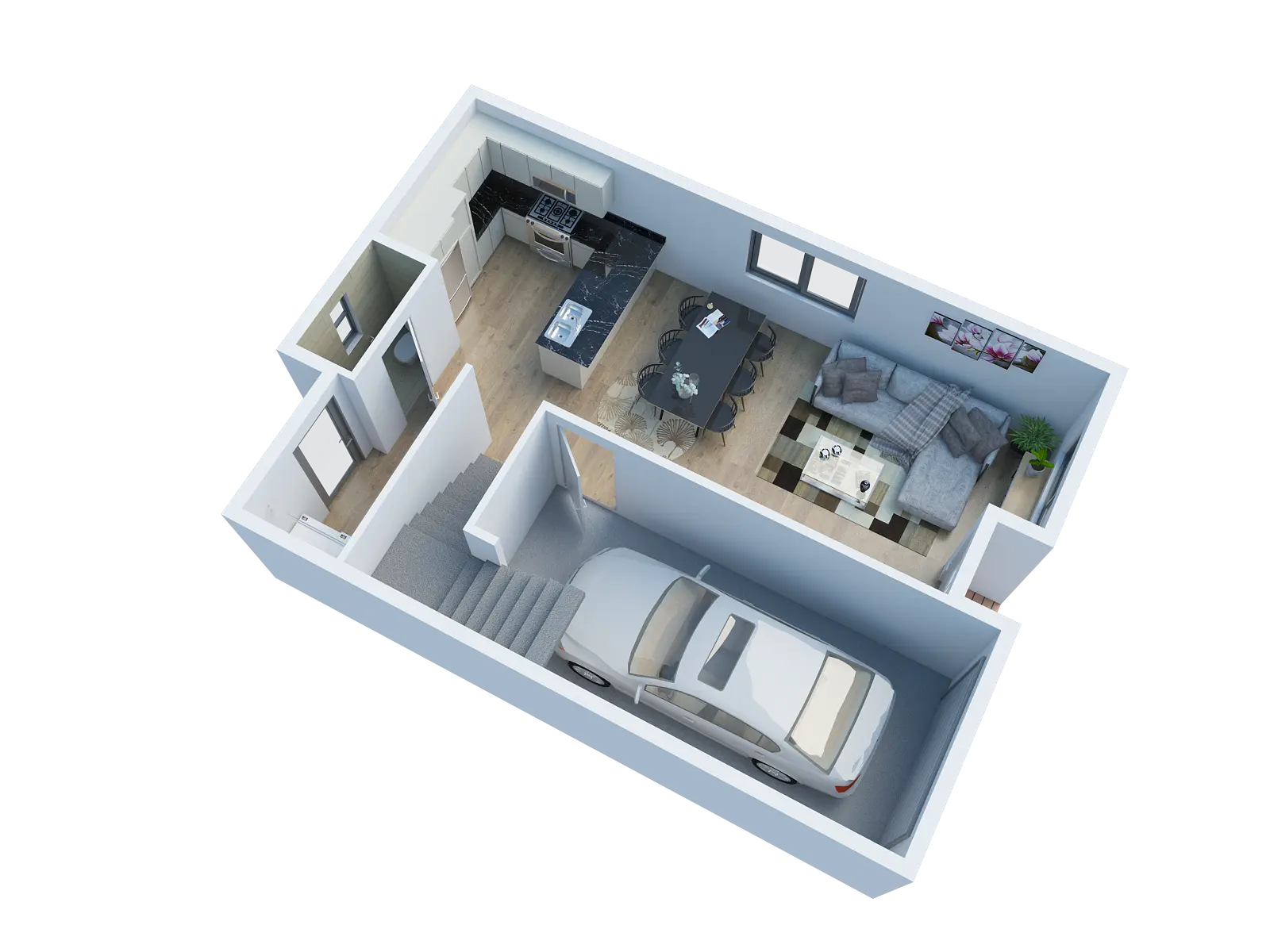 2 bedroom 2 bathroom floor plan at San Mateo Townhomes in Phoenix AZ 6.png