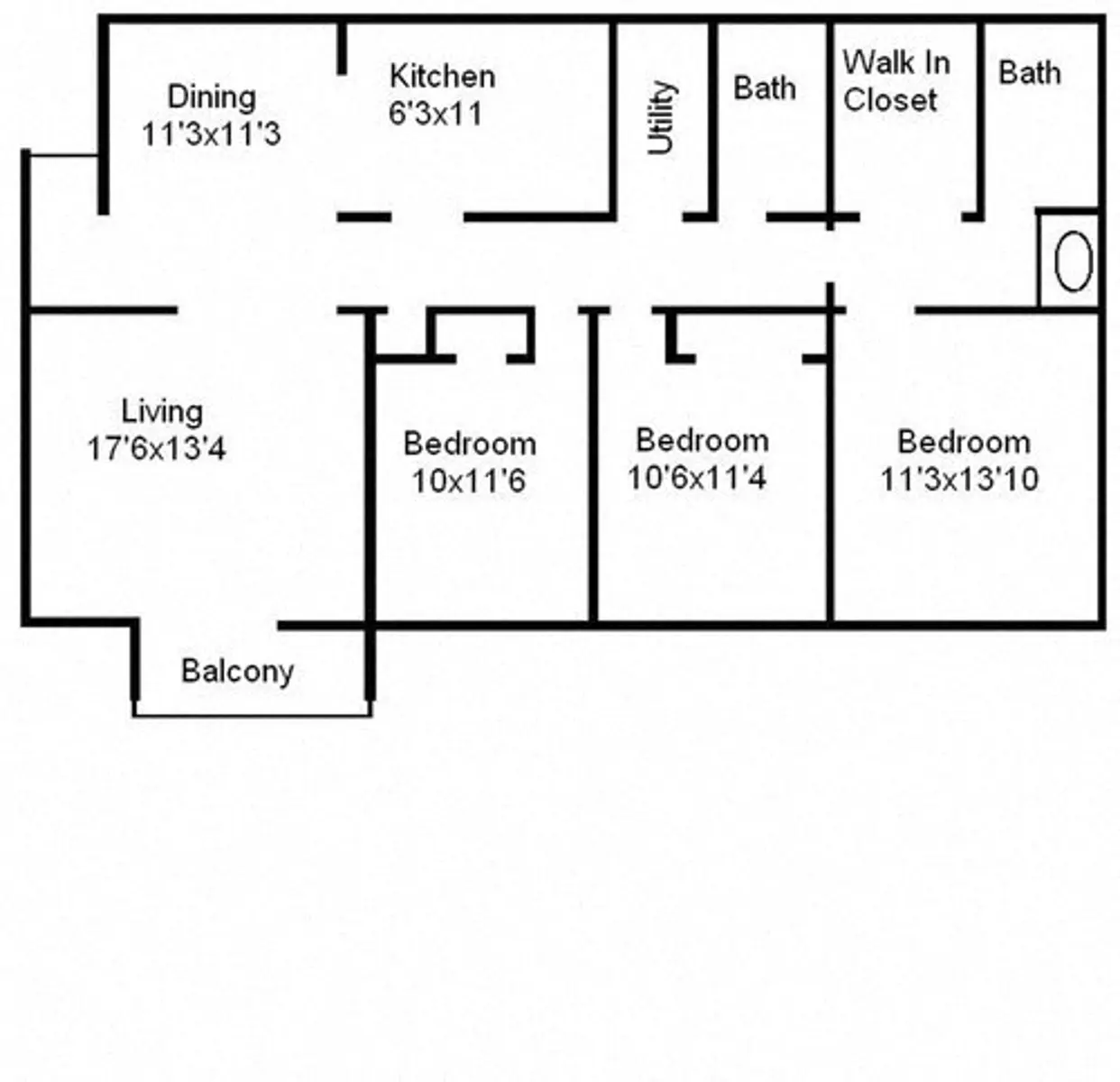 3 bedroom 2 bathroom floor plan image at The Carrington Apartments in Hendersonville TN.jpg 3 bedroom 2 bathroom floor plan image at The Carrington Apartments in Hendersonville TN.jpg