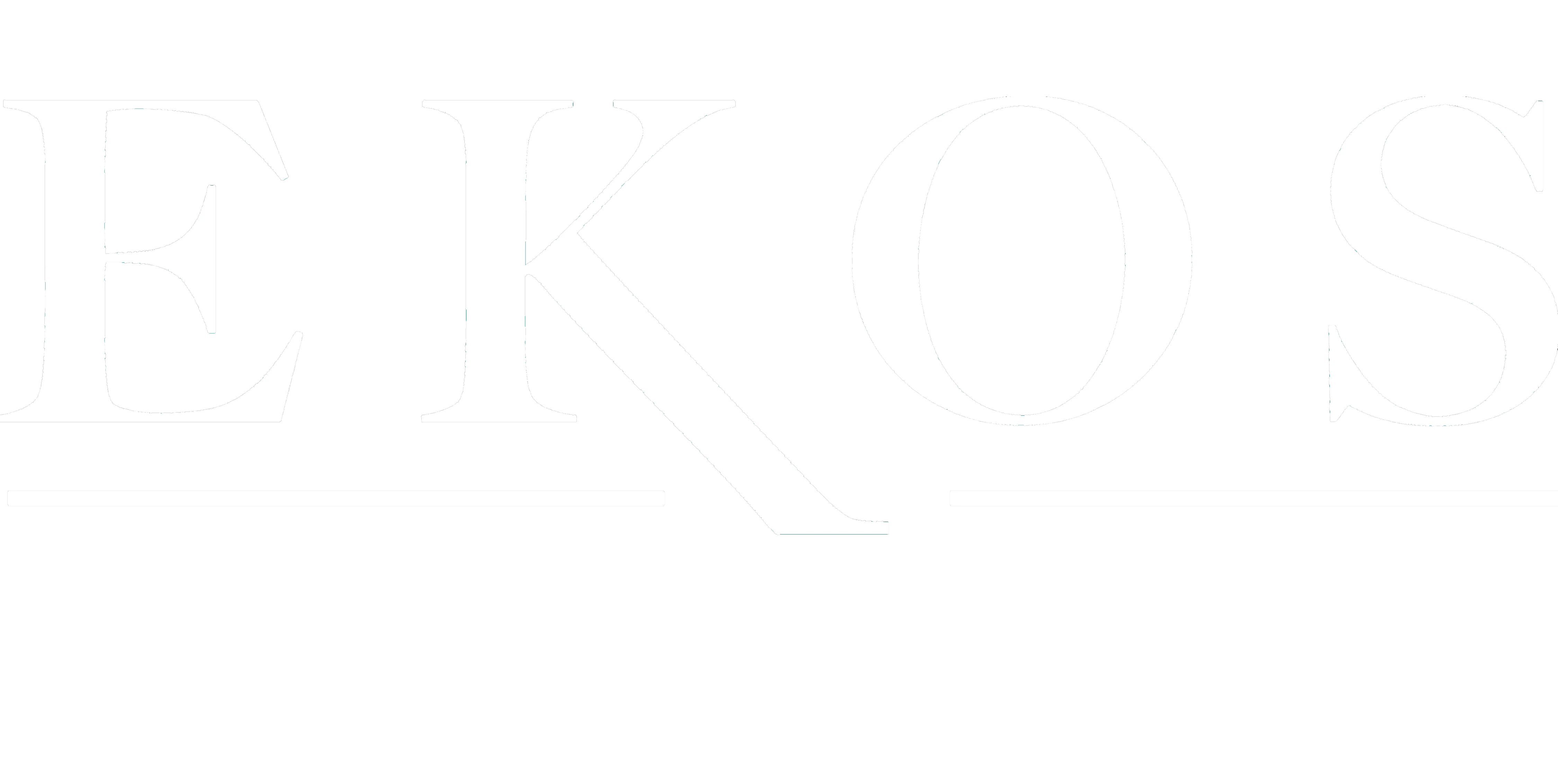Ekos on Evans Logo Logo for Ekos on Evans featuring stylized typography in white against a transparent background.
