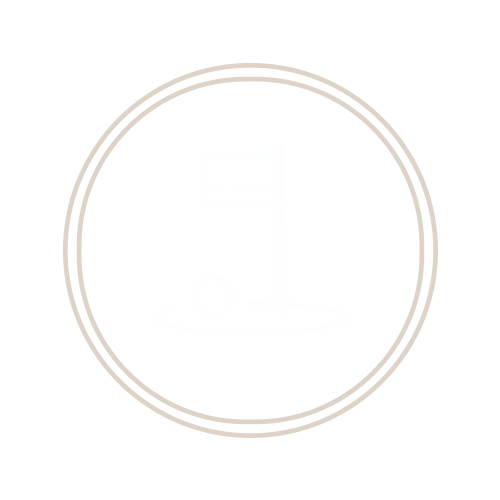 Golf Flag and Ball Icon A simple line drawing of a golf flag and ball in a circular design.