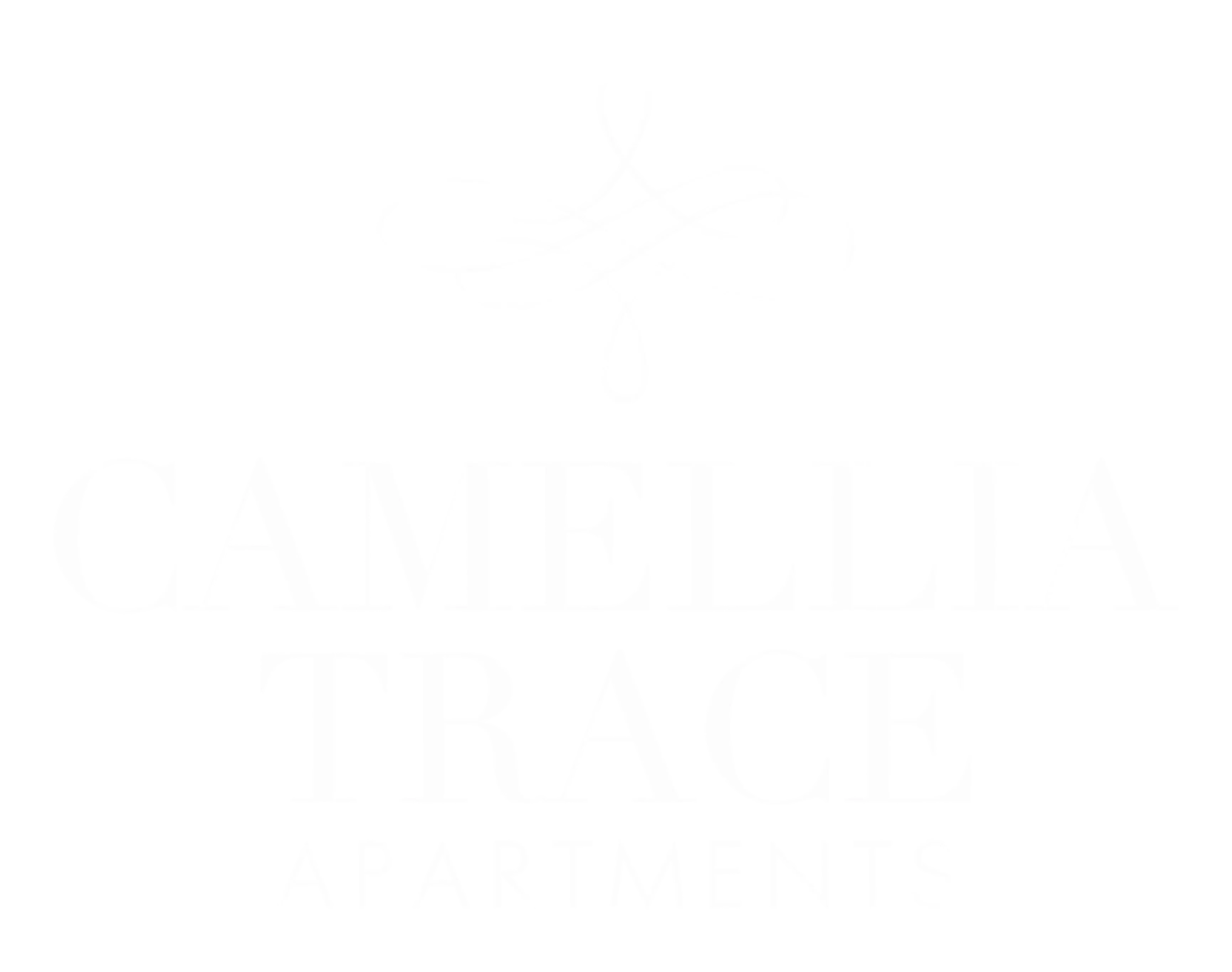 Logo of Camellia Trace Apartments featuring elegant typography and a decorative design element.
