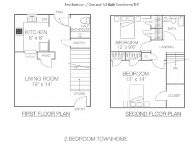 2 BED  1.5 BATH TH