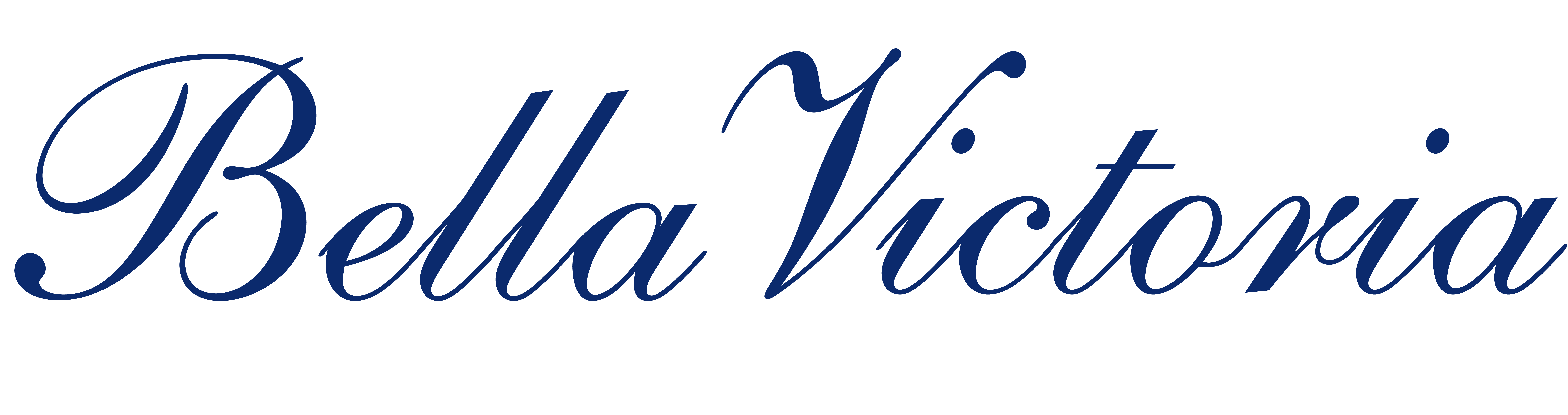 The text 'Bella Victoria' stylized in a cursive font in blue color on a transparent background.