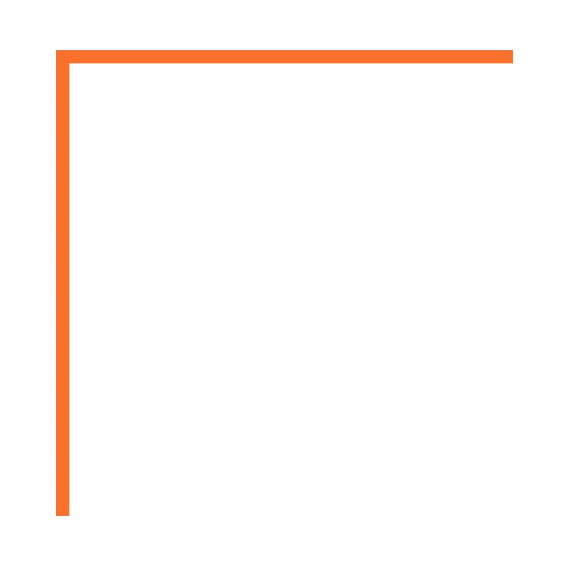 An orange graphic featuring a sharp corner design against a green background.