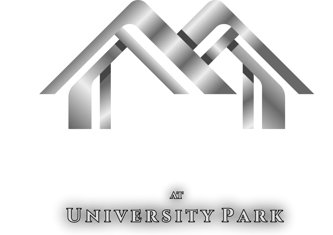 Logo of The Parke at University Park Logo for The Parke at University Park featuring stylized mountains and text.