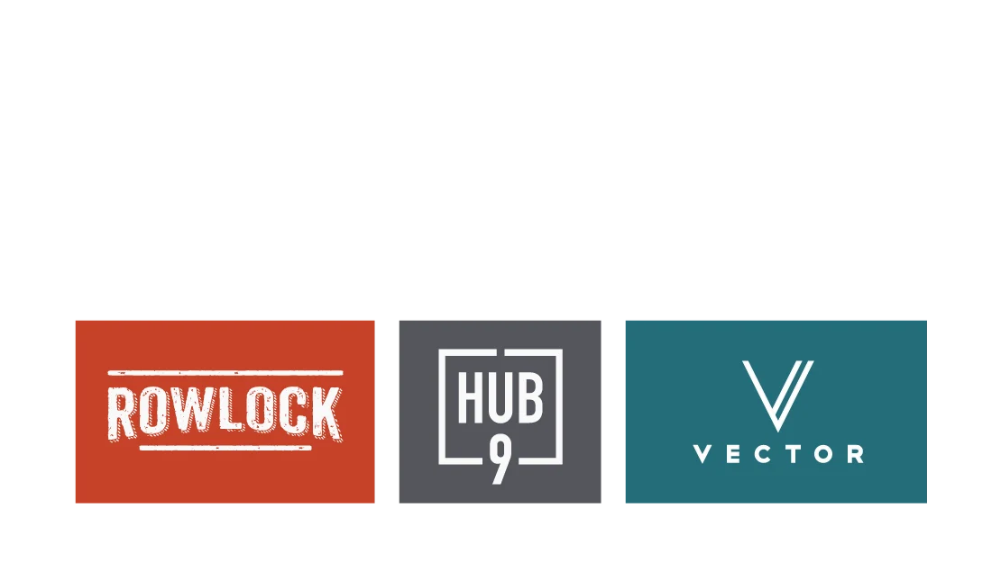 Orenco Station Apartments Logo Logo for Orenco Station Apartments with three sections: Rowlock, Hub 9, Vector.