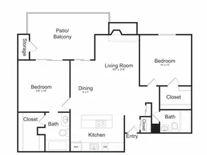 2Bedroom,2Bathroom
