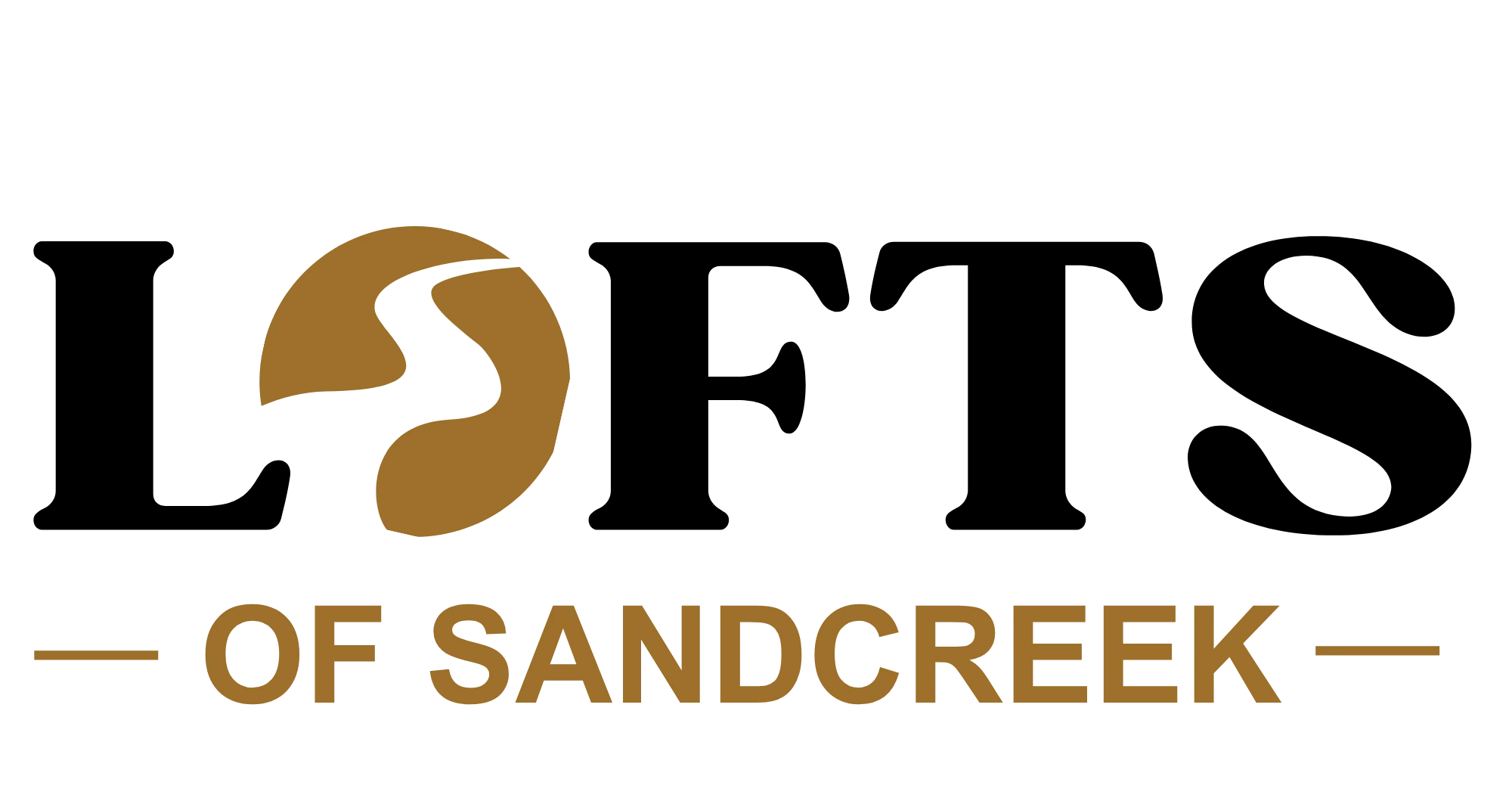 Lofts of Sandcreek Logo Logo for Lofts of Sandcreek featuring text with a curved design element.