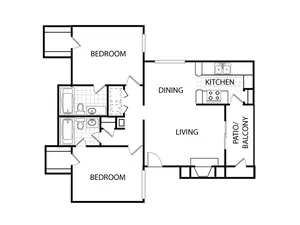 2 bed 2 bath