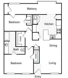 2 Bedroom 2 Bath