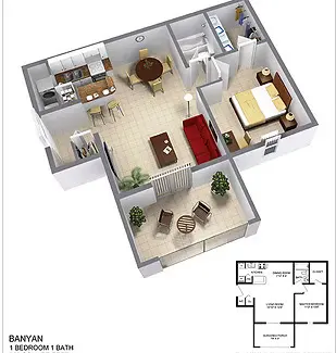 Banyan | 1 Bed | 1 Bath | Classic Banyan | 1 Bed | 1 Bath | Classic