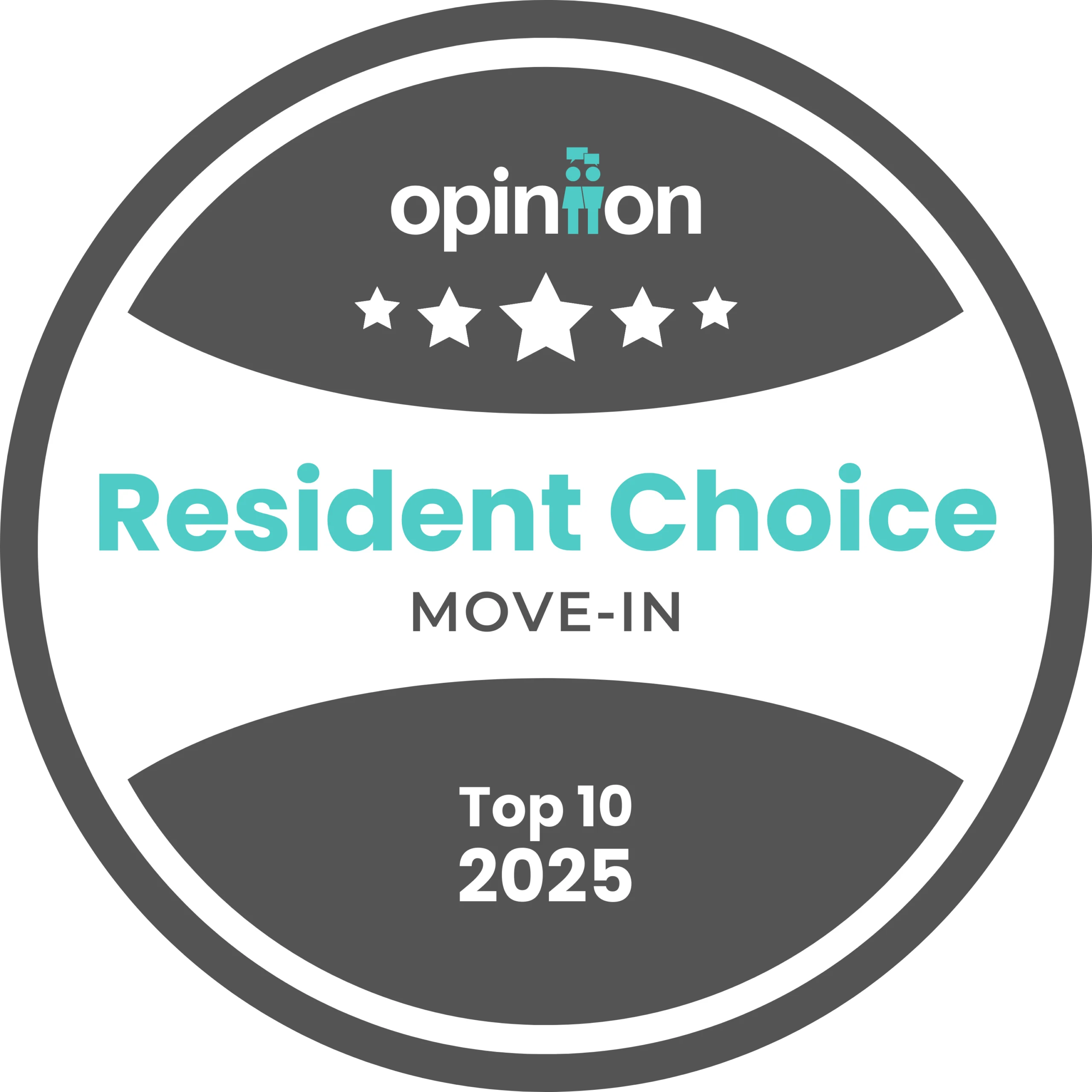Award badge for Resident Choice Move-In Top 10 2025
