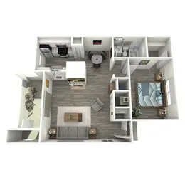 A3 | 1 Bed | 1 Bath | Upgrade