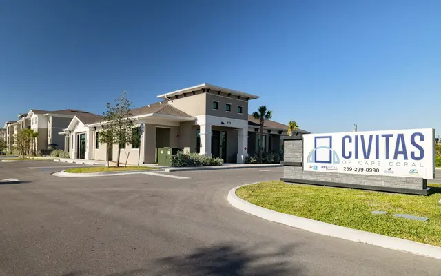 Exterior view of Civitas of Cape Coral, showcasing modern architecture and landscaping.