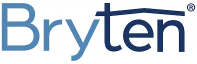 Bryten logo featuring a stylized font with blue hues and a registered trademark symbol.