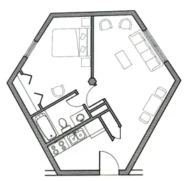 1A: 1 Bed /1 Bath 571 SqFt