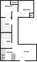 2 Bedroom/2 Bathroom