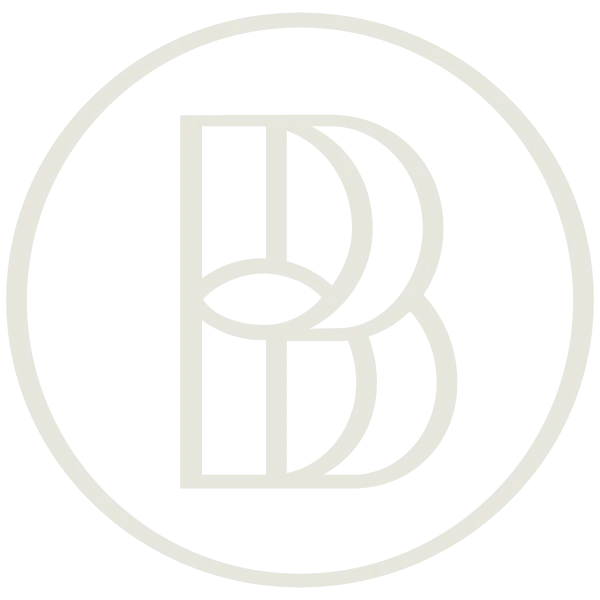 A stylized logo featuring two interlocking letters 'B' within a circle.