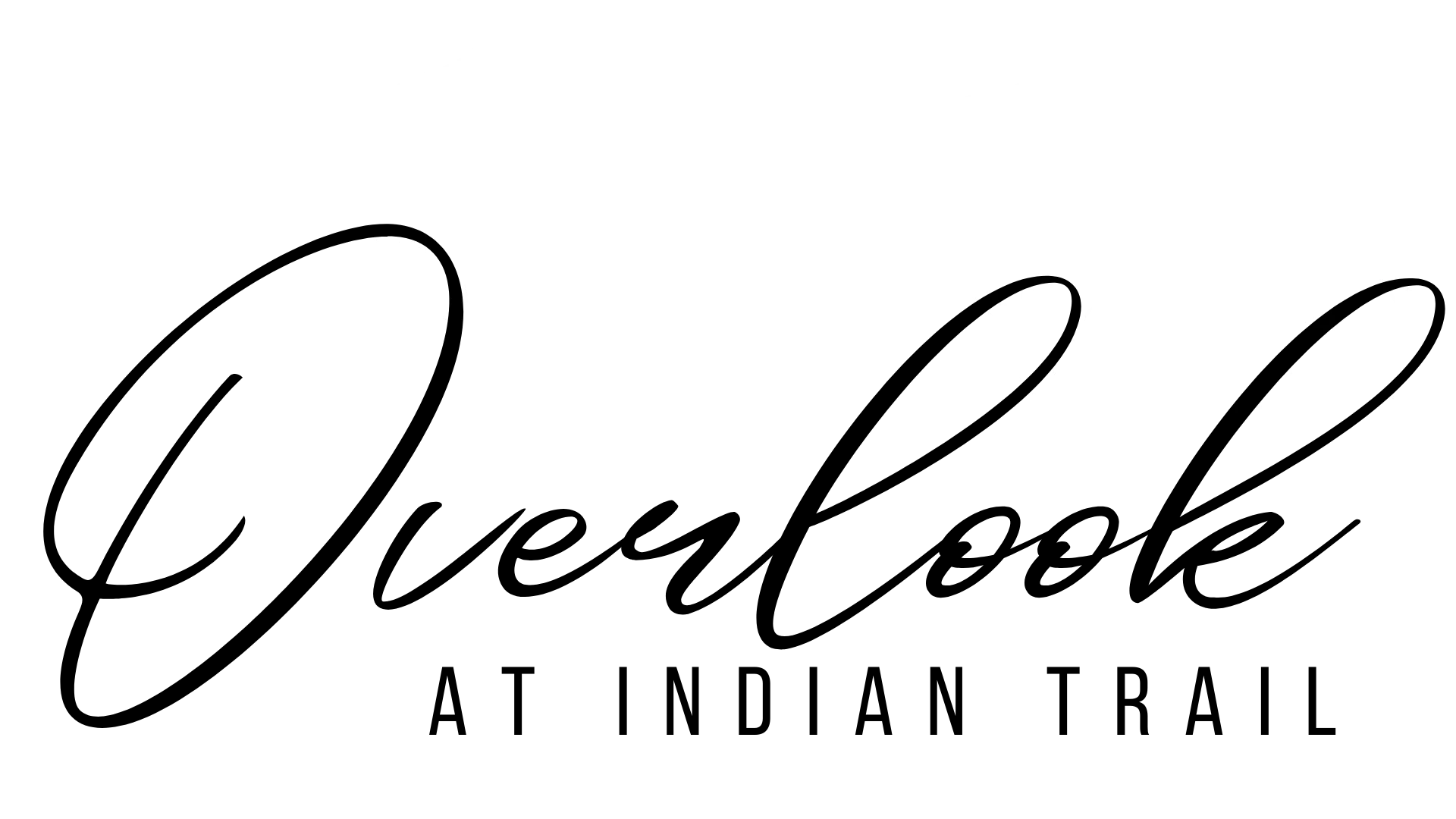 Logo featuring stylized mountain range with the text 'Overlook at Indian Trail' in script and sans-serif fonts.