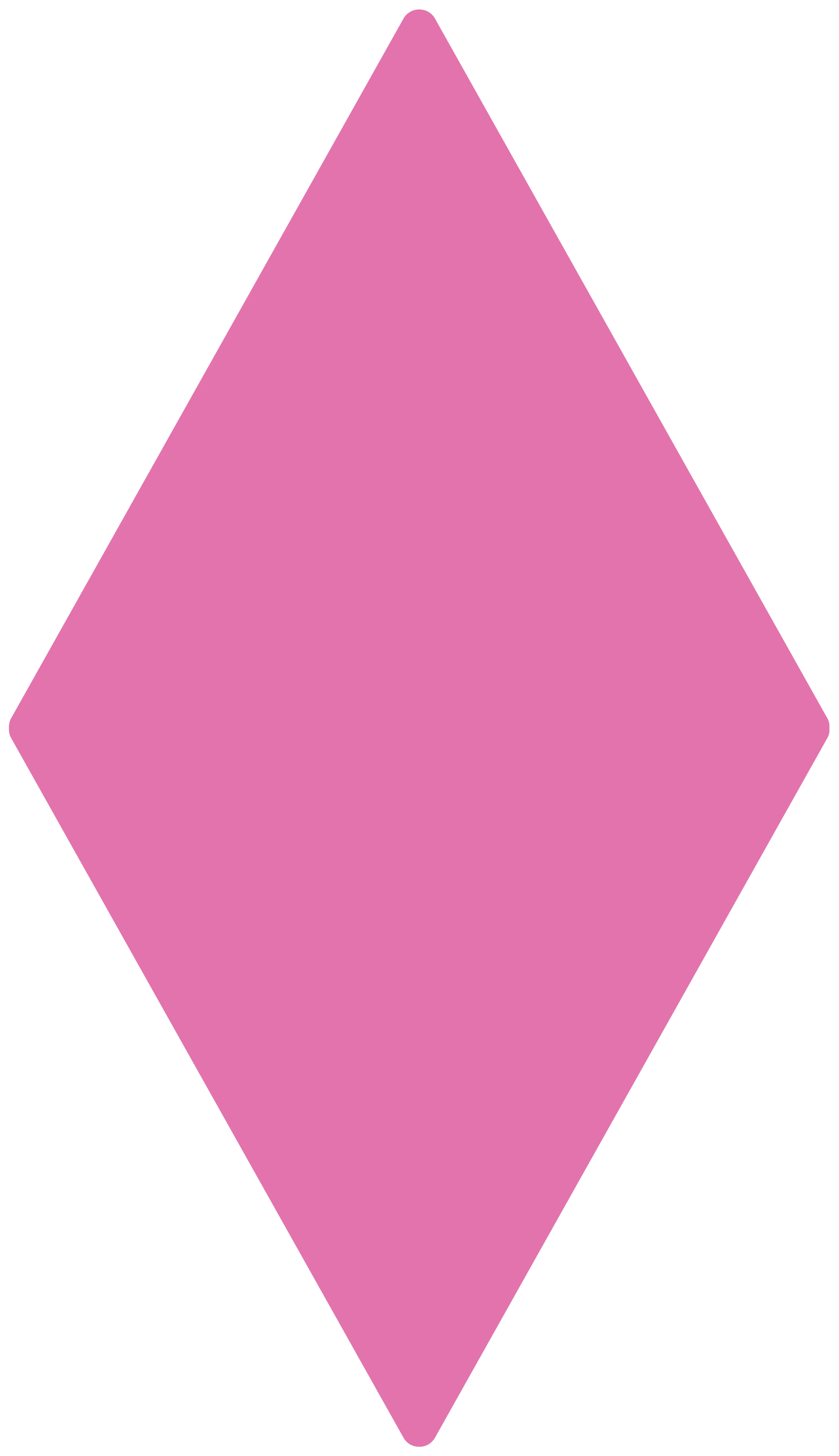 A simple pink diamond shape on a transparent background.