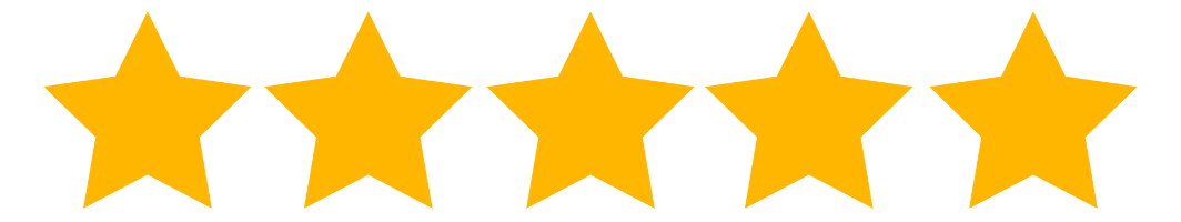 Five yellow stars representing a five-star review rating.