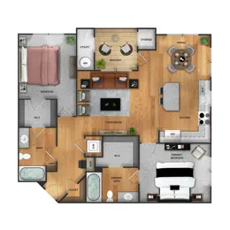 2 Bedroom, 2 Bathroom