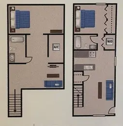 2 bdrm 2 bth Townhome