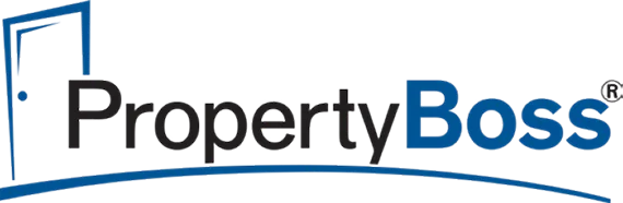 PropertyBoss Logo Logo of PropertyBoss featuring a door design and modern typography.