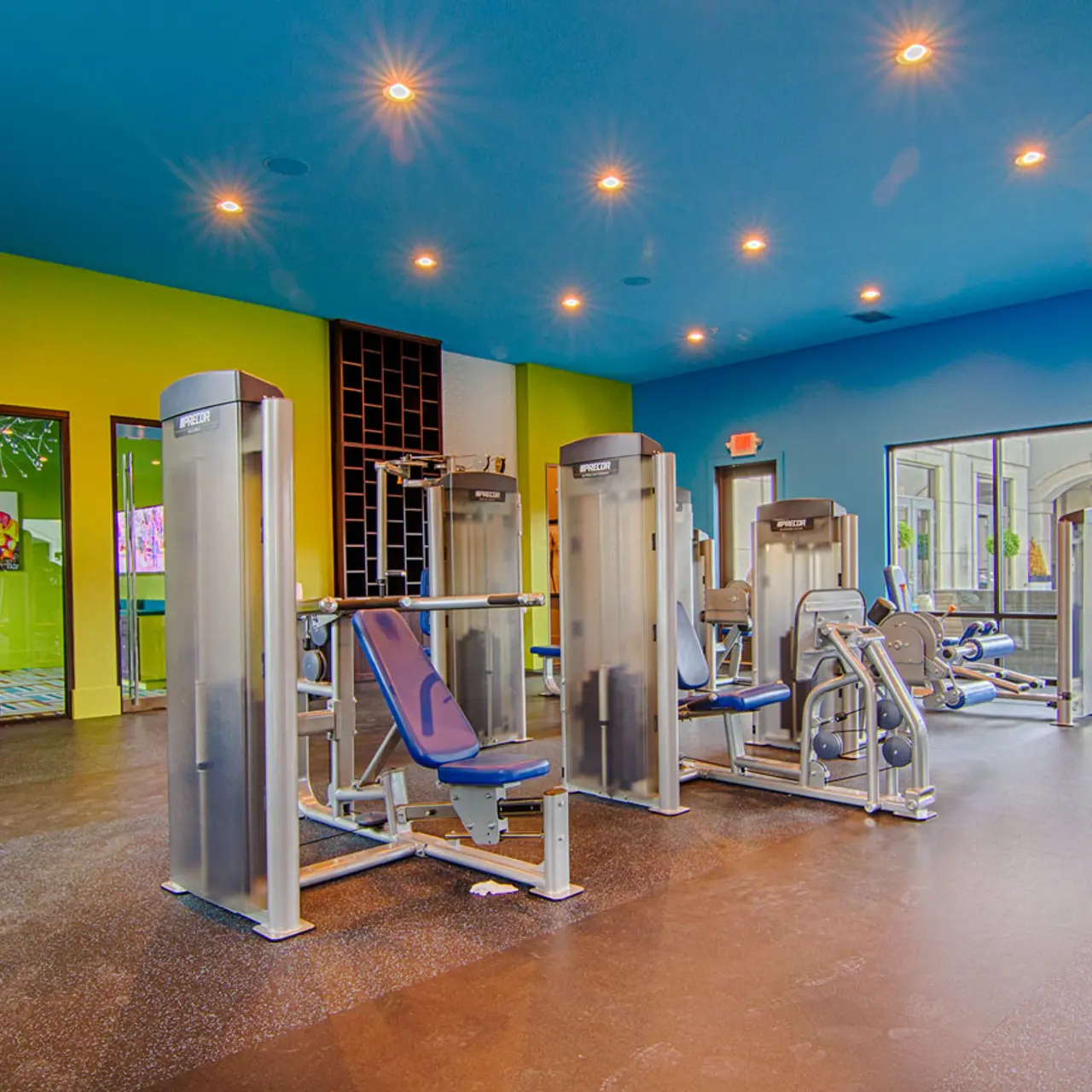 The Pointe Brodie Creek Apartments features a 24-Hour Fitness Center with Precor exercise machines and free weights.