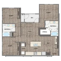 3 Bedroom, 2 Bathroom