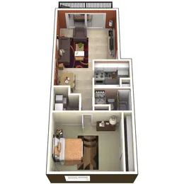 1 Bedroom, 1 Bathroom
