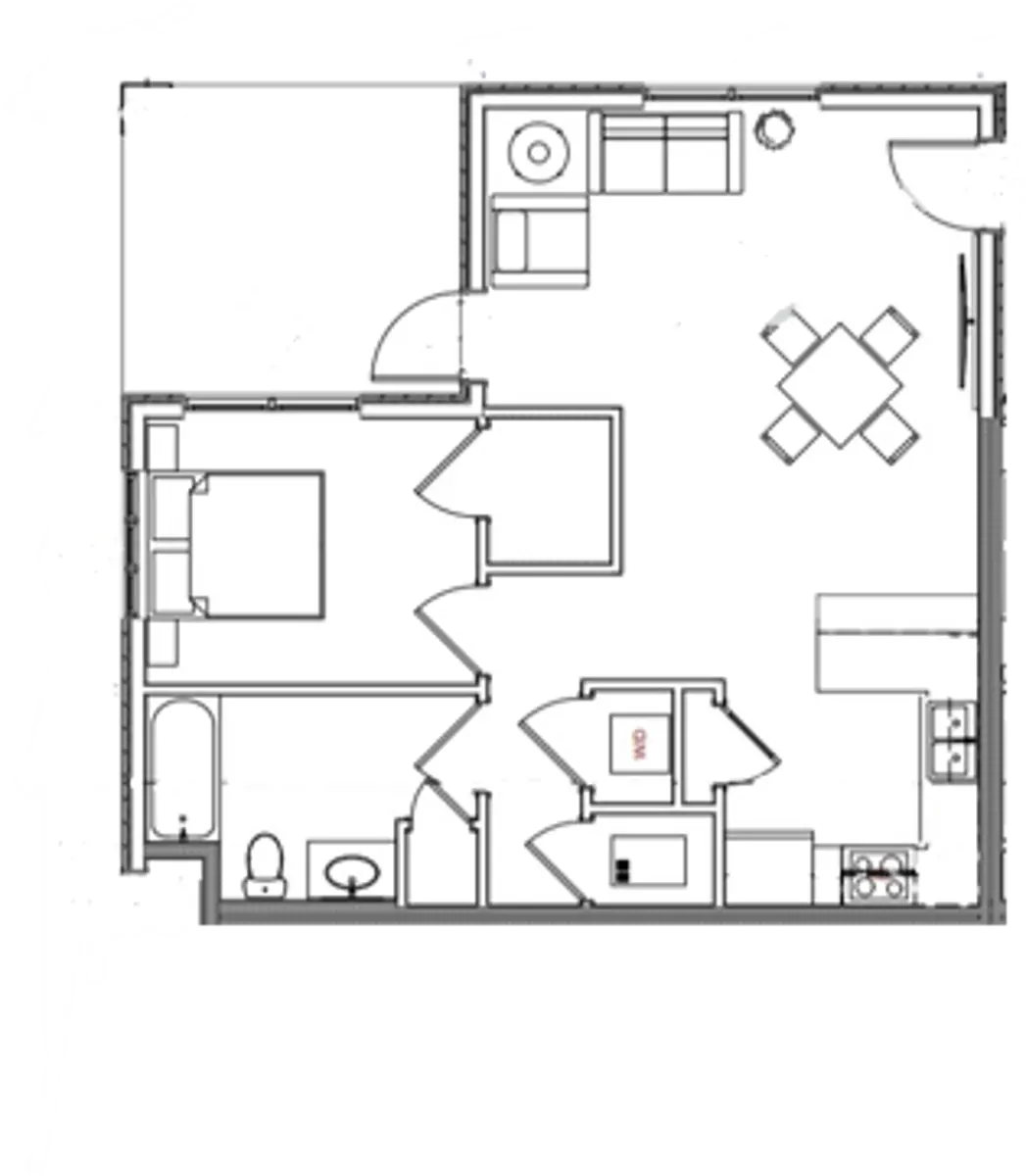 Horseshoe Apartments - Chart, Diagram, Plan