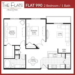 2 Bedroom, 1 Bath