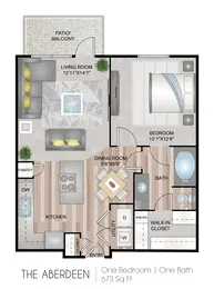 The Aberdeen | 1 Bed | 1 Bath | 11A-Renovated