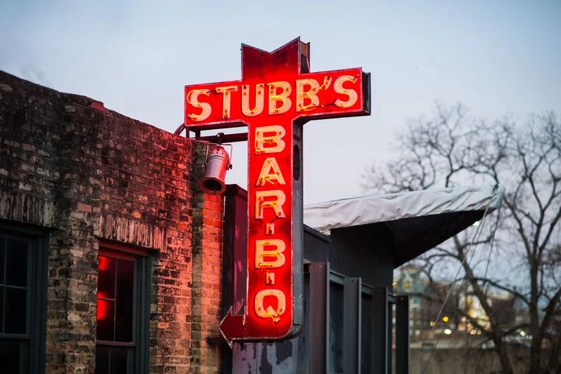 The Waller STUBBS BBQ sign