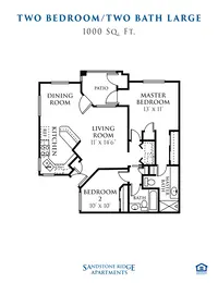 2 Bedroom 2 Bathroom Large