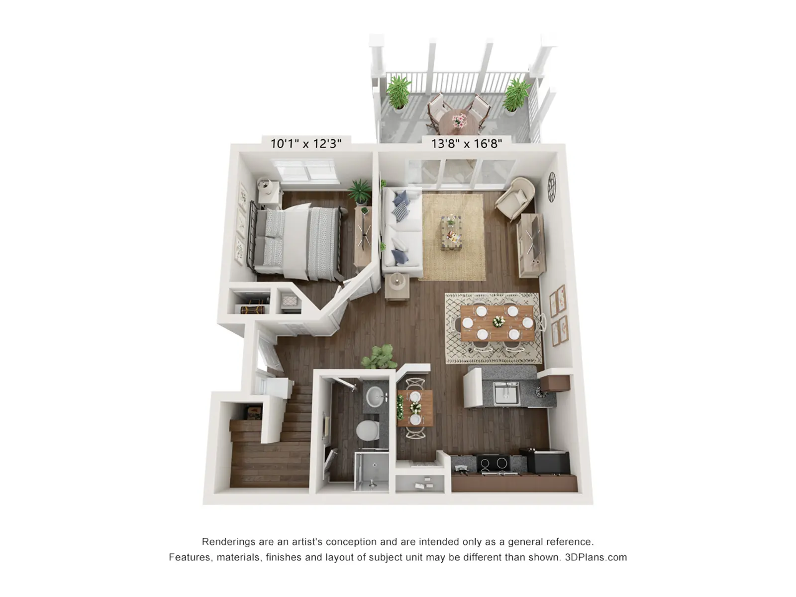ace95a39763c437581f2fadba0ede0fd.jpg Layout of a two-bedroom apartment featuring a living area, kitchen, dining space, and bathroom. Measurements included.