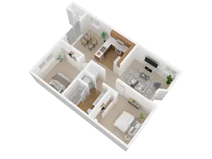 Two Bedroom, One Bath