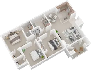 Three Bedroom Two Bath Downstairs