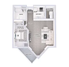 1 Bedroom 1 Bathroom