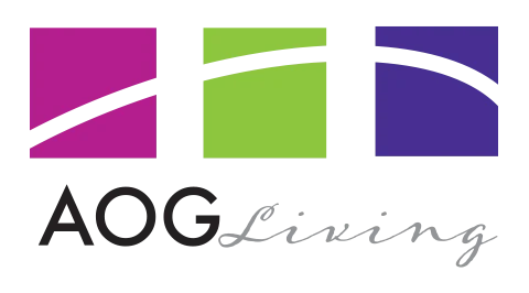 AOG Living - Logo, Text, Lawn Mower