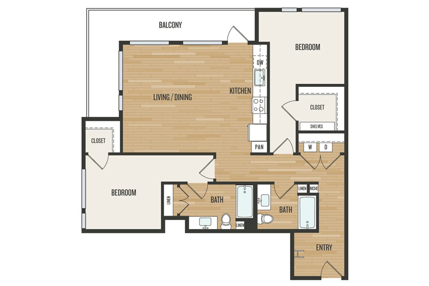 RentCafe2BedroomC2.jpg Floor Plan, Diagram