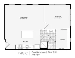 1 Bedroom, 1 Bathroom