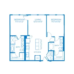 B2a | 2 Bed | 2 Bath