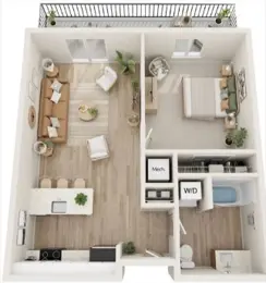 1 Bed, 1 Bath