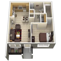 1 Bedroom, 1 Bathroom